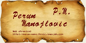 Perun Manojlović vizit kartica